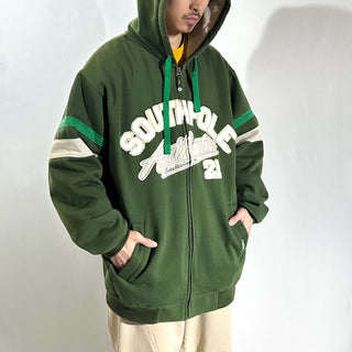 00's SOUTH POLE シニールワッペン フルジップ スウェット パーカ