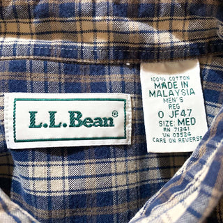 L.L.Bean ベージュ×ブラウン L/S チェック シャツ