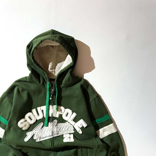 00's SOUTH POLE シニールワッペン フルジップ スウェット パーカ