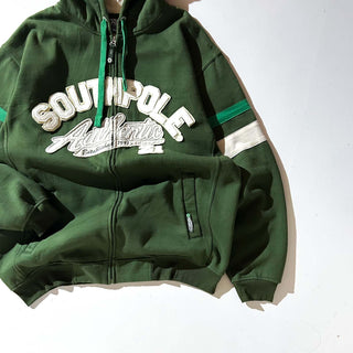 00's SOUTH POLE シニールワッペン フルジップ スウェット パーカ