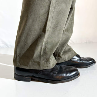 90's～ "deadstock" LANDS' END ２タック コーデュロイ パンツ (OLIVEDRAB 35×29)