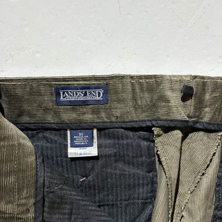 90's～ "deadstock" LANDS' END ２タック コーデュロイ パンツ (OLIVEDRAB 35×29)