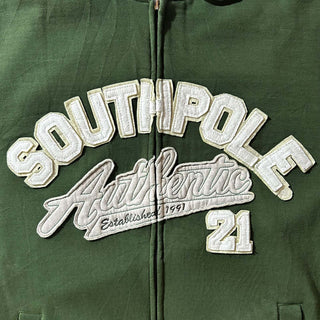 00's SOUTH POLE シニールワッペン フルジップ スウェット パーカ