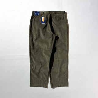 90's～ "deadstock" LANDS' END ２タック コーデュロイ パンツ (OLIVEDRAB 35×29)