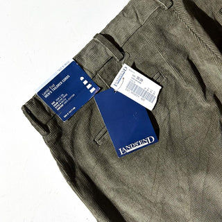 90's～ "deadstock" LANDS' END ２タック コーデュロイ パンツ (OLIVEDRAB 35×29)