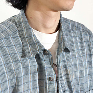 90's Patagonia シアサッカー チェック S/Sシャツ