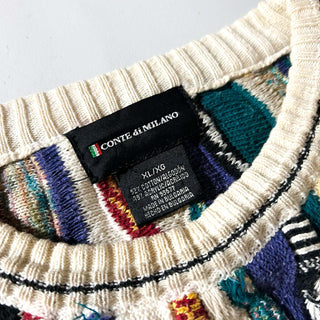 90's～00's CONTE di MILANO 3D ニット セーター