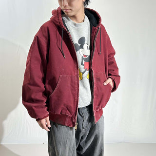 00's Carhartt ワインレッド 裏キルティング アクティブ ジャケット
