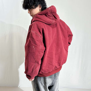 00's Carhartt ワインレッド 裏キルティング アクティブ ジャケット