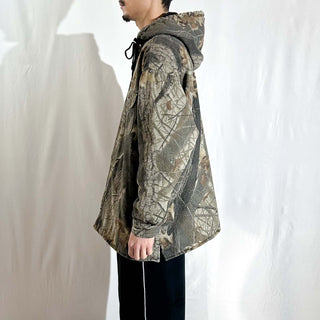 00's Duxbak 裏キルティング フーデッド リアルツリー シャツジャケット