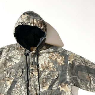 00's Duxbak 裏キルティング フーデッド リアルツリー シャツジャケット