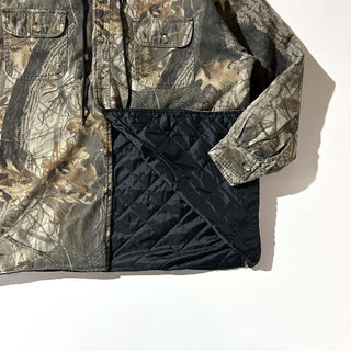 00's Duxbak 裏キルティング フーデッド リアルツリー シャツジャケット