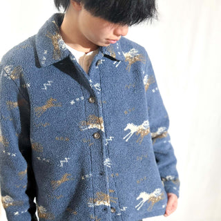 00's WOOLRICH 総柄 馬 アニマル フリース ジャケット