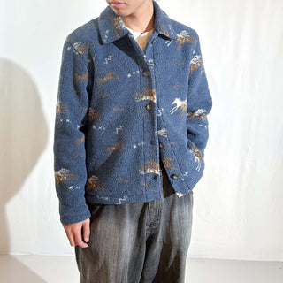 00's WOOLRICH 総柄 馬 アニマル フリース ジャケット