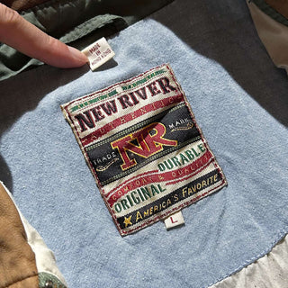 90's～00's NEW RIVER レザー切替 ブルゾン ジャケット