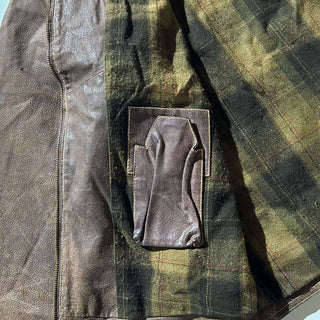 90's～00's BRITCHES 裏フランネル風 レザー ジャケット