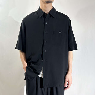 90's～00's ブラック レーヨン S/Sシャツ