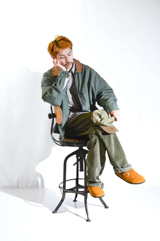 90's～00's NEW RIVER レザー切替 ブルゾン ジャケット