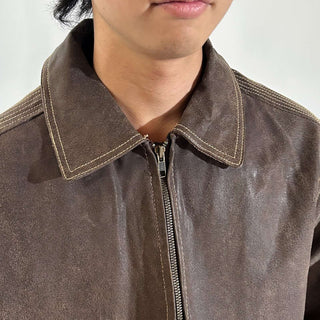 90's～00's BRITCHES 裏フランネル風 レザー ジャケット