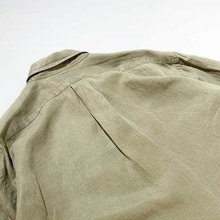Ralph Lauren "BLAKE" シルク×リネン カーキ L/Sシャツ