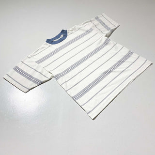 90's ホワイト×ブルー ボーダー Tシャツ