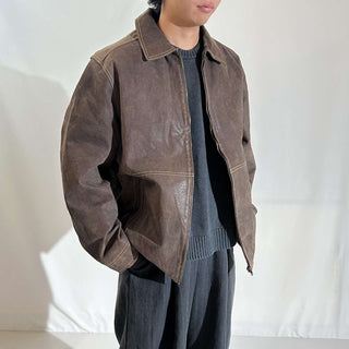 90's～00's BRITCHES 裏フランネル風 レザー ジャケット