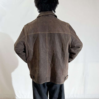 90's～00's BRITCHES 裏フランネル風 レザー ジャケット