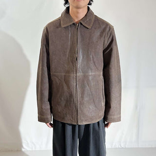 90's～00's BRITCHES 裏フランネル風 レザー ジャケット