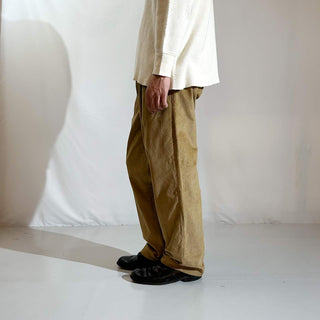 90's～ "deadstock" LANDS' END ２タック コーデュロイ パンツ (BRONZE 30×30)