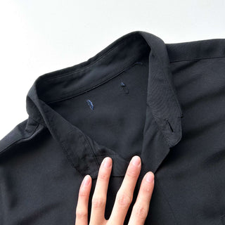 90's～00's ブラック レーヨン S/Sシャツ