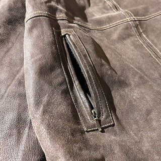 90's～00's BRITCHES 裏フランネル風 レザー ジャケット