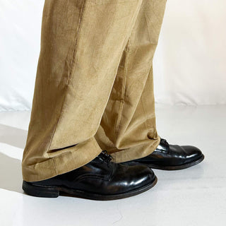 90's～ "deadstock" LANDS' END ２タック コーデュロイ パンツ (BRONZE 30×30)