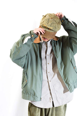 90's～00's NEW RIVER レザー切替 ブルゾン ジャケット