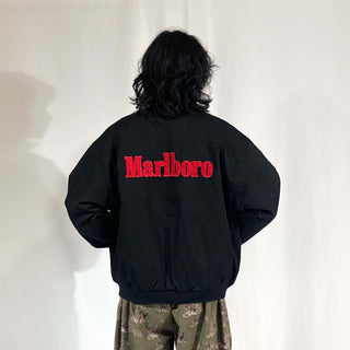90's～ Marlboro ブラック×レッド リバーシブル ブルゾン ジャケット