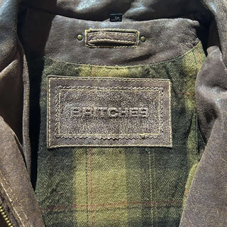 90's～00's BRITCHES 裏フランネル風 レザー ジャケット