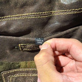 90's～00's BRITCHES 裏フランネル風 レザー ジャケット