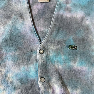 ～90's LACOSTE "FURST OF A KIND" タイダイ アクリル ニット カーディガン
