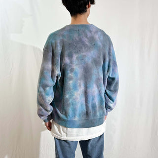 ～90's LACOSTE "FURST OF A KIND" タイダイ アクリル ニット カーディガン