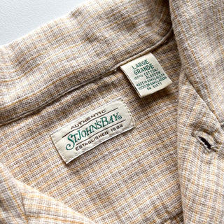 90's St. John's Bay オープンカラー チェック S/Sシャツ