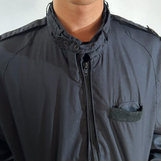 00's HABAND ブラック エポレット チンストラップ ブルゾン ジャケット