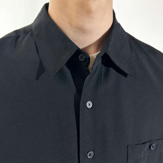 90's～00's ブラック レーヨン S/Sシャツ