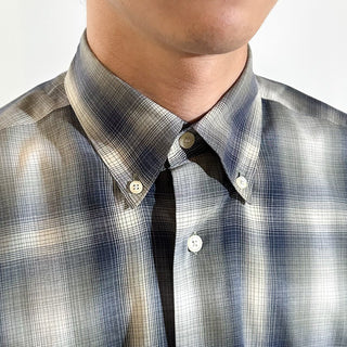 00's Munsingwear オンブレ風 チェック ボタンダウン S/Sシャツ