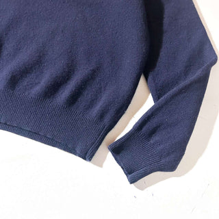 Ralph Lauren "ITALIAN YARN LAMBS WOOL" Vネック ニット セーター (ネイビー)