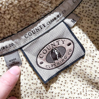 90's～ "made in Canada" County Clothing Co. ライトブラウン 馬 アニマル フリース ジャケット