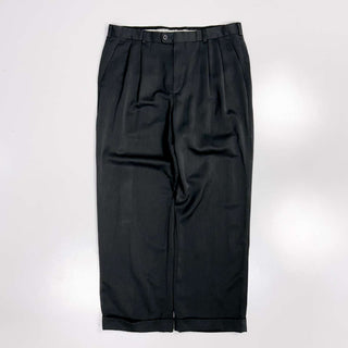 00's PERRY ELLIS PORTFOLIO 2タック ワイドスラックス(チャコールグレー)