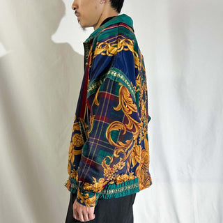 80's～90's JESSICA STEVENS "scarf pattern" 総柄 ドルマン ジャケット