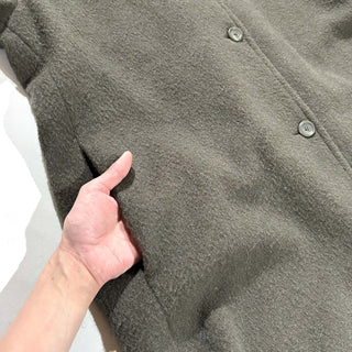 ～90's "made in Russia" オリーブ フーデッド メルトン ロング コート