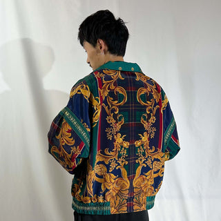 80's～90's JESSICA STEVENS "scarf pattern" 総柄 ドルマン ジャケット