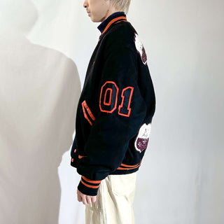 80's HOLLOWAY 裏キルティング メルトン ウール ブルゾン ジャケット