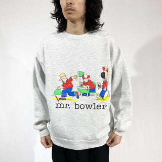 80's Hanes "made in USA" mr.bowler コミック プリント スウェット シャツ
